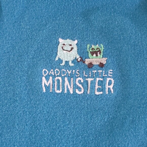 Carter's Boy's "Daddy's Little Monster" Onesie & Gray Pants Size NB - Picture 3 of 8